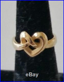 James Avery 14K Gold Heart Knot Ring Size 5