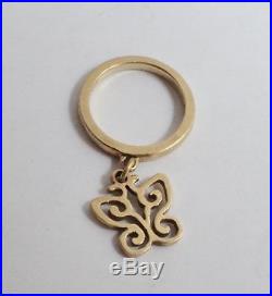 James Avery 14K Gold Open Butterfly Smooth Dangle Ring Sz 3 RETIRED