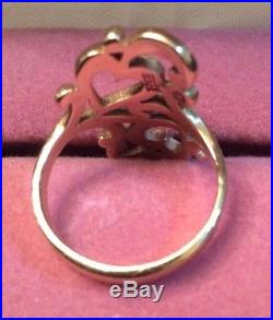 James Avery 14K Gold Scrolled Heart to Heart Ring Size 6 1/2 Rare Retired