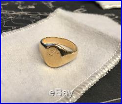 James Avery 14K Gold Signet Ring Engraved with T Size 9 Close to spot