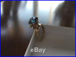 James Avery 14K Large Blue Topez Ring