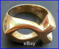 James Avery 14K Solid Yellow Gold Ichthus Fish Ring Sz 5. Retired. 10.4 grams