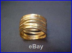 James Avery 14K Y/G Stacked Hammered Ring LOOKNICE
