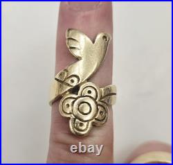 James Avery 14K Yellow Gold 60th Anniversary Paloma Dove Flower Ring Size 5 -10g