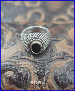 James Avery 14K Yellow Gold, 925 Sterling Silver, Onyx Ring Hallmarked Size 5
