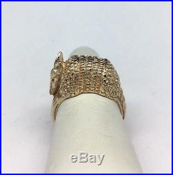 James Avery 14K Yellow Gold Armadillo Ring Size 7