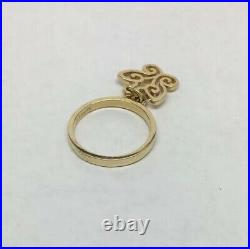 James Avery 14K Yellow Gold Charm Ring with Butterfly Size 4