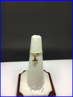 James Avery 14K Yellow Gold Charm Ring with Cross Size 5