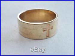 James Avery 14K Yellow Gold Crosslet Band Ring Sz 8 RETIRED