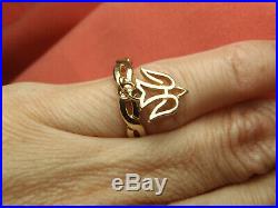 James Avery 14K Yellow Gold Descending Dove Charm Dangle Ring 2.9 Grams Size 5.5