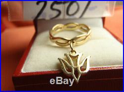 James Avery 14K Yellow Gold Descending Dove Charm Dangle Ring 2.9 Grams Size 5.5