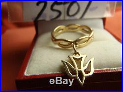 James Avery 14K Yellow Gold Descending Dove Charm Dangle Ring 2.9 Grams Size 5.5