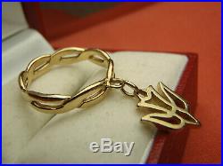 James Avery 14K Yellow Gold Descending Dove Charm Dangle Ring 2.9 Grams Size 5.5