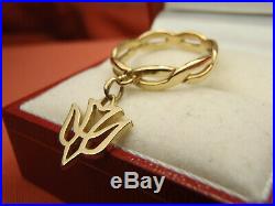 James Avery 14K Yellow Gold Descending Dove Charm Dangle Ring 2.9 Grams Size 5.5