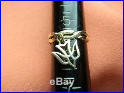 James Avery 14K Yellow Gold Descending Dove Charm Dangle Ring 2.9 Grams Size 5.5