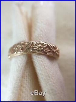 James Avery 14K Yellow Gold Flower Ring Band