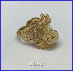 James Avery 14K Yellow Gold Horse Saddle Ring Size 6 Retired/Rare