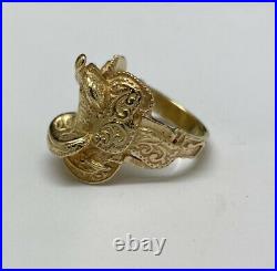 James Avery 14K Yellow Gold Horse Saddle Ring Size 6 Retired/Rare