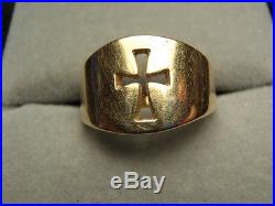 James Avery 14K Yellow Gold Open Cross 12MM Ring 6.8 Gram Size 7 1/2 Lot 574