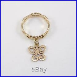 James Avery 14K Yellow Gold Ring Butterfly Dangle Charm Size 6 LHC3