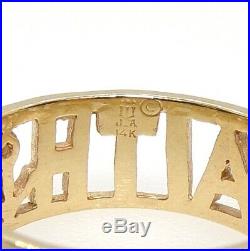 James Avery 14K Yellow Gold Ring Faith Hope Love Wide Band Size 9 LFF4