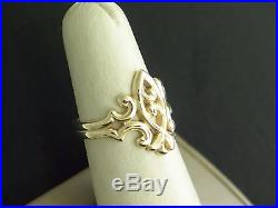 James Avery 14K Yellow Gold Scrolled Ichthus Ring Size 6 No Reserve
