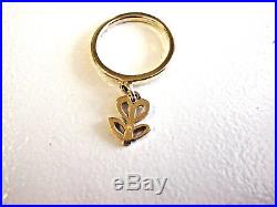 James Avery 14K Yellow Gold Smooth Ring With Retired Flower Charm, Size 4.5