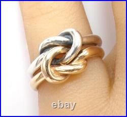 James Avery 14K Yellow Gold Sterling Silver Original Lovers Knot Ring Sz 6 LLK