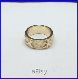 James Avery 14K Yellow Gold Textured Ichthus Ring Size 7