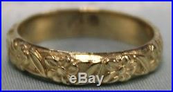 James Avery 14K Yellow Gold Thin Floral Eternity Band ring Size 5.75