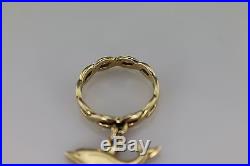 James Avery 14K Yellow Gold Twisted Wire Dangle Ring With Mother & Baby Charm