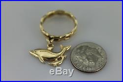 James Avery 14K Yellow Gold Twisted Wire Dangle Ring With Mother & Baby Charm