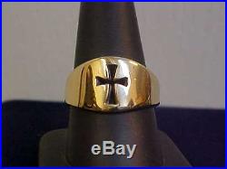 James Avery 14K Yellow Gold Wide Crosslet Ring Size 9.5