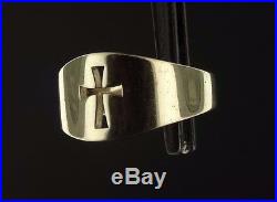 James Avery 14K Yellow Gold Wide Crosslet Ring Sz 8.75 R-200 Retail $950 RG375