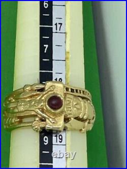 James Avery 14K Yellow Gold Wide Martin Luther Garnet Ring 8 1/2 Retired