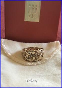 James Avery 14K Yellow Solid Gold Textured Dimensional Nugget Ring Circa 80's