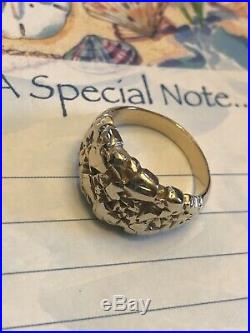 James Avery 14K Yellow Solid Gold Textured Dimensional Nugget Ring Circa 80's