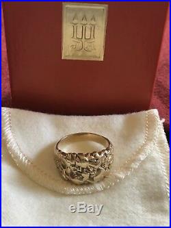 James Avery 14K Yellow Solid Gold Textured Dimensional Nugget Ring Circa 80's