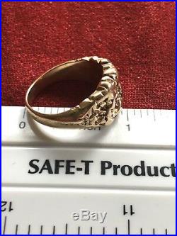 James Avery 14K Yellow Solid Gold Textured Dimensional Nugget Ring Circa 80's