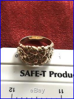 James Avery 14K Yellow Solid Gold Textured Dimensional Nugget Ring Circa 80's