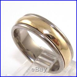 James Avery 14K Yellow White Gold Simplicity Wedding Band Ring Size 8 DT