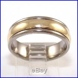 James Avery 14K Yellow White Gold Simplicity Wedding Band Ring Size 8 DT