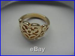 James Avery 14K solid gold open scrolled heart ring, size 6, little wear -j06