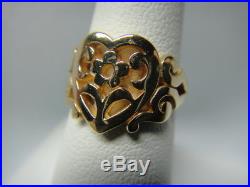 James Avery 14K solid gold open scrolled heart ring, size 6, little wear -j06
