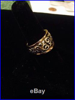 James Avery 14 Karat Gold And Sterling Silver Scroll Ring Size 8