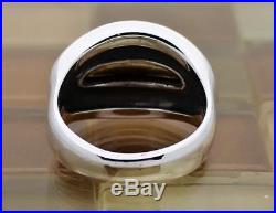 James Avery 14 Kt Gold Sterling Silver Oval Dome Beaded Ring Size 8, 8 Grams