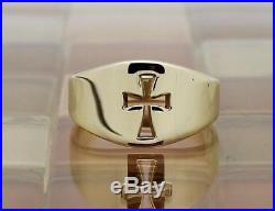 James Avery 14 Kt Gold Wide Crosslet Ring Size 9.5, 7.4 Grams RETAILS $760