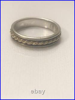 James Avery 14 Kt Gold and Sterling Silver Band Ring SIZE 6.5