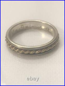James Avery 14 Kt Gold and Sterling Silver Band Ring SIZE 6.5