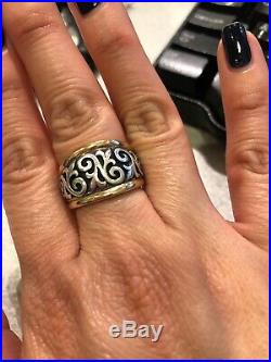 James Avery 14k /. 925 Scrolled FLEUR-De-Lis Ring SZ 7 Retail$525